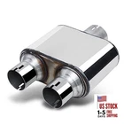 2.5" Inlet And 2.25" Outlet Dual Universal Muffler, Heavy Duty Stainless New. Price: $62.92.