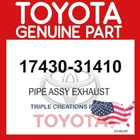 1743031410 Genuine Toyota Pipe Assy Exhaust Tail 17430-31410 Oem New. Price: $136.51.