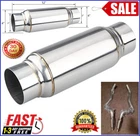 Race Bullet Exhaust Muffler Resonator 12" Long 3" Inlet/outlet, Stainless Steel New. Price: $50.96.