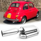 For Fiat 500 Jdm Twin Loop Exhaust Muffler 2.5" Inlet 4.0" Tip Chrome Polished New. Price: $95.22.