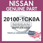Genuine Nissan 20100-1CK0A Muffler Assy 201001CK0A Oem New. Price: $309.82.