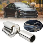 Double Wall Twin Loop Exhaust Muffler 2.5"TO 4" Tip Polished For Volvo S40 S60 New. Price: $95.01.