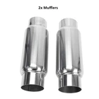 2PCS 3"INLET3"OUTLET Exhaust Muffler 12" Length Universal Resonator Ss New. Price: $81.24.