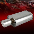 Double-wall Slant Tip Muffler Oval Spun-lock Tank For Acura Chevy Dodge Polished New. Price: $804.08.