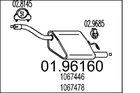 Mts 01.96160 Rear Muffler Ford Neu. Price: $74.05.