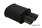 Megan M-bc 3.5" Dual Black Chrome Roll Tip Exhaust Muffler 2.4" Inlet New. Price: $179.99.