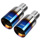 Upower 2.5 Inch Inlet Outlet Exhaust Tip Blue Burnt Tailpipe 304 Ss Pack New. Price: $71.10.