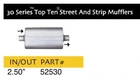 Flowmaster Series Top Ten Street & Strip Muffler 2.50 Center/center #52530 New. Price: $97.99.
