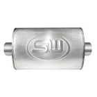 Exhaust Muffler 304 Ss Oval Turbo Chambered Gray 2" Center Id, New. Price: $331.55.