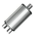 Universal Oval Exhaust Muffler Center 2.25" Inlet To Dual Outlet New. Price: $63.81.
