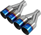 Upower Dual Exhaust Tip Inch Inlet Outlet 2.5" To 3.5" Blue New. Price: $100.50.