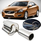 Twin Loop Exhaust Muffler 2.5'' Inlet 4'' Outlet Tip Polished For Volvo S40 S60 New. Price: $85.54.