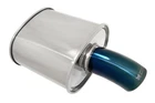 Megan 2.5" Universal Exhaust Muffler M-fg Single Blue Burnt Curved Down Tip New. Price: $143.92.