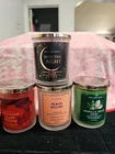 4 Pack Of New Bath Body Works Single Wick Candles, Different Scents. Price: $40.00.