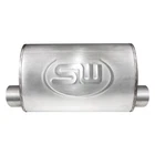 Exhaust Muffler 304 Ss Oval Turbo Chambered Gray 2.5" Offset Id, New. Price: $331.55.