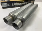 (2) Magnaflow 18125 Glasspack Steel Mufflers, 2-1/4" Inlet, Outlet, 22" New. Price: $89.96.