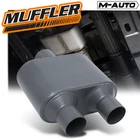 Grey 2.5"CENTER Inlet/dual 2.25"OUTLET Stainless Steel Chambered Exhaust Muffler New. Price: $51.79.