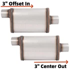 For Universal 2PCS Street Mufflers 3" Offset Center Out Stainless Steel New. Price: $92.99.