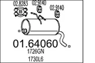 Mts 01.64060 Rear Muffler For Citro N, Peugeot Neu. Price: $81.25.