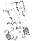 Genuine Mopar Exhaust Muffler And Resonator Left 53010369AA New. Price: $1384.00.