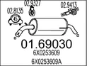 Mts 01.69030 Rear Muffler For Seat, Vw Neu. Price: $68.67.