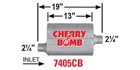 Cherry Bomb 7405CB Muffler 2.25" Inlet / Outlet Offset Center Oval 19" Length New. Price: $89.99.